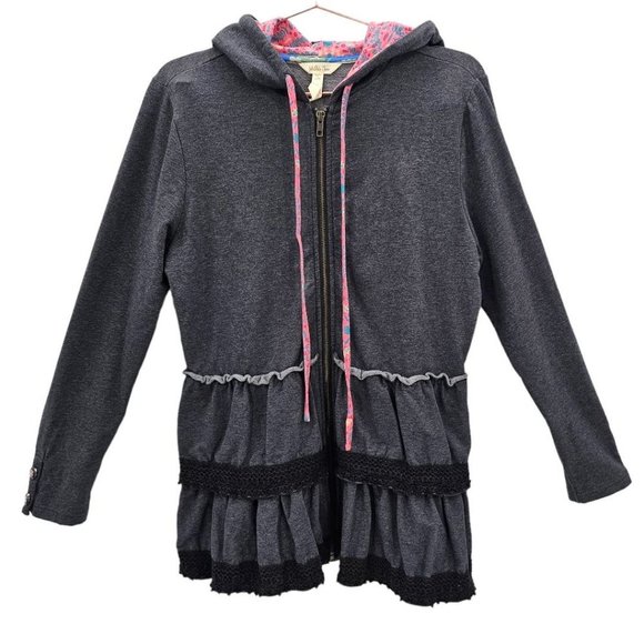 Matilda Jane Jackets & Blazers - Matilda Jane Women's Small Wise And Wonderful Ruffle Full Zip Hoodie Jacket
